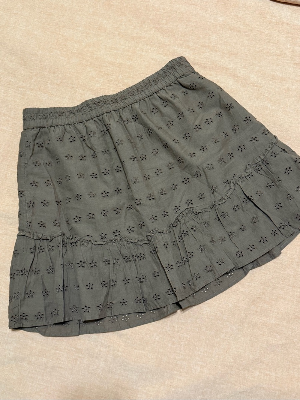 Hollister Eyelet Ruffle Mini Skirt